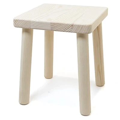Abbildung von HolzFee Kinderhocker Kinderstuhl Hocker Holz Massive Qualität 25 x 30 cm Kiefer naturbelassen