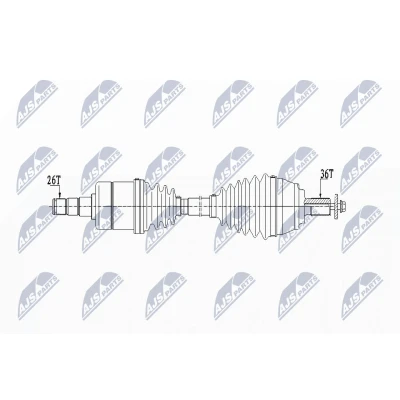 Abbildung von NTY NPW VV 131 Antriebswelle Vorderachse links 559 TF 71SC Automatikgetriebe VOLVO: V40 Schrägheck