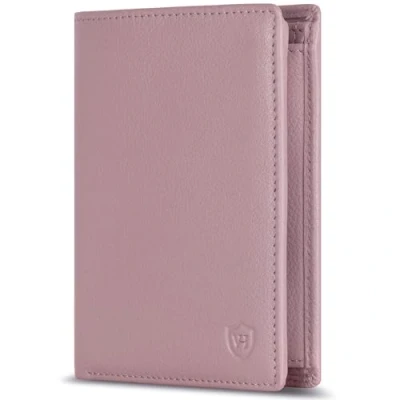 Abbildung von VON HEESEN Leder Geldbörse RFID Schutz I Echtleder Geldbeutel für Damen &amp; Herren Portemonnaie Brieftasche Wallet Portmonee (Lavendel)
