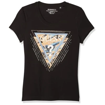 Abbildung von Guess SS CN Animal Triangle Tshirt print, Damen, Größe: Small, Jet black