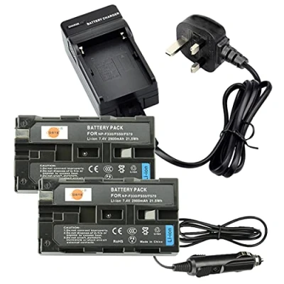 Abbildung von DSTE 2pcs NP F550 Li ion Akku + DC01E Reise und KFZ Ladegerät Kompatibel für Sony CCD RV100 SC65 SC7 TR290PK TR3 TR300 TR3000