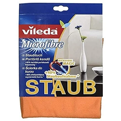 Abbildung von Vileda Microfaser Staubtuch entfernt Staub ohne Aufwirbeln, 1er Pack, Orange