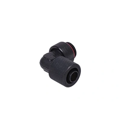 Abbildung von Aquatuning 11/8mm (8x1,5mm) Anschraubtülle 90 drehbar G1/4 gerändelt Black matt Wasserkühlung Anschlüsse
