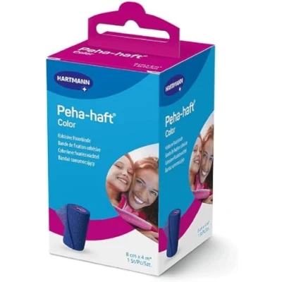 Abbildung von PEHA HAFT Color Fixierbinde latexfrei 8 cm x 4m blau 1 St