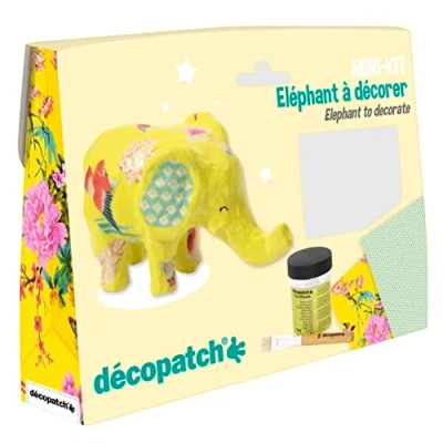 Abbildung von Decopatch Décopatch KIT029C Bastel Mini Set Pappmaché (ideal für Kinder, Elefant) 1