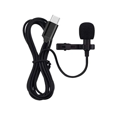 Abbildung von Bolwins N33CS USB Type C Lavalier Mikrofon für Android Smartphones Mini mit 1,5 m Kabel YouTube, Facebook, Videoaufzeichnung und Videokonferenzen