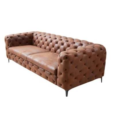 Abbildung von Riess Ambiente Chesterfield 3 Sitzer Sofa MODERN BAROCK 235cm antik braun Microfaser Federkern Couch Rundum Bezug