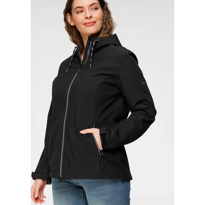 Abbildung von Polarino Softshelljacke, mit Kapuze, Winddicht, wasserabweisend und atmungsaktiv