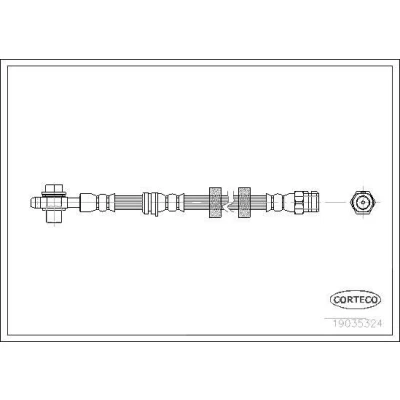 Abbildung von CORTECO 19035324 Bremsschläuche Vorderachse beidseitig 540 VOLKSWAGEN: Polo IV Schrägheck, Fox Limousine