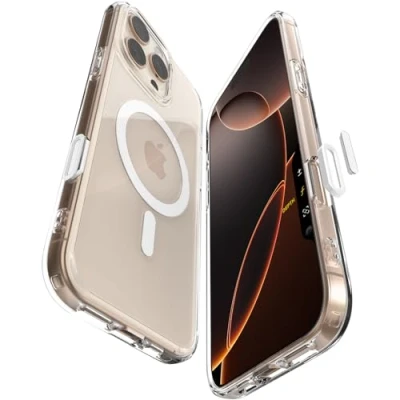 Abbildung von Spigen für iPhone 16 Pro [Camera Control Button] Hülle Ultra Hybrid T MagFit [Anti Yellowing] Kamerabutton Kameraknopf Case Handyhülle Kompatibel mit MagSafe Weiß
