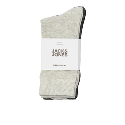 Abbildung von JACK&amp;JONES PLUS Herren JACRAFAEL 3 Pack NOOS PLS Socken, Black/Pack:Dark Grey Melange Light Melange, 43 46 Größen (3er Pack)