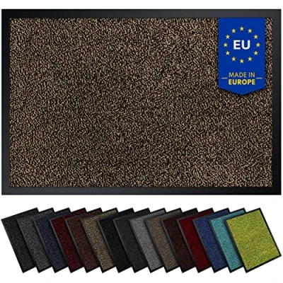 Abbildung von Gentle North Hochwertige Fußmatte beige schwarz 60x90 groß für Innen &amp; Außen Schmutzfangmatte rutschfest, waschbar wetterfest Fussmatte Eingangsbereich Aussenbereich Läufer Flur dünn