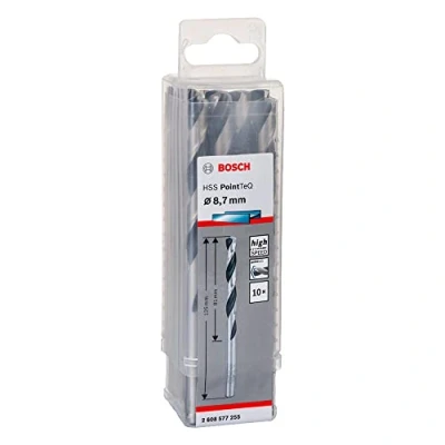 Abbildung von Bosch Professional 10 Stück HSS Spiralbohrer PointTeQ (für Metall, 8,7 x 81 125 mm, Zubehör Bohrschrauber)