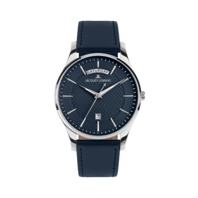 Abbildung von Jacques Lemans 1 2193C Herren Armbanduhr London Leder Blau