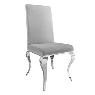 Abbildung von riess ambiente Polsterstuhl MODERN BAROCK edel grau / silber (Einzelartikel, 1 St), Esszimmer · Samt Edelstahl