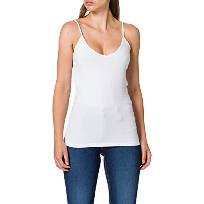 Abbildung von Vero Moda NOS Damen Top VMMAXI MY SOFT V SINGLET NOOS, Weiß (Bright White), 40 (Herstellergröße: L)