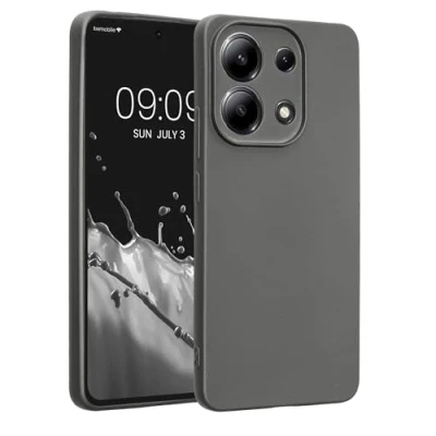 Abbildung von kwmobile Handyhülle kompatibel mit Xiaomi Redmi Note 13 4G Hülle weiche Silikon Case metallisch schimmernd in Metallic Grau