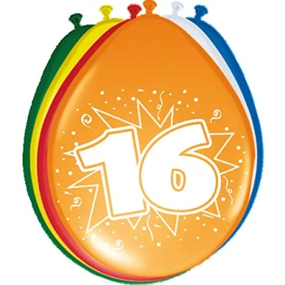 Abbildung von Luftballons 16 Jahre 8 Stücke