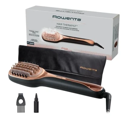 Abbildung von Rowenta Hair Therapist Haarreparaturbürste, Dampfbürste, repariert beschädigtes Haar, CF9940F0