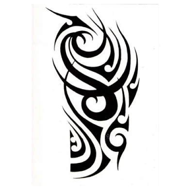 Abbildung von 1 x schwarzes Tribal XL Tattoo Body Temporary HB521 (1)