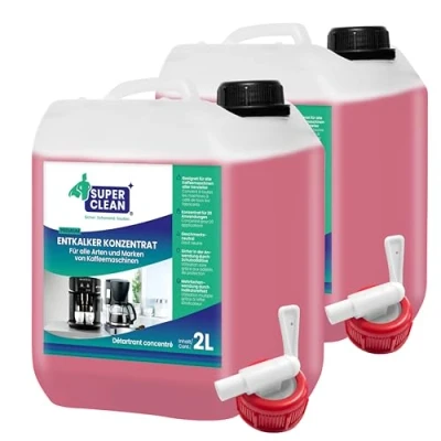 Abbildung von SUPER CLEAN 2 x 2000ml Universal Entkalker Kaffeevollautomat Flüssig Für alle Maschinen &amp; Marken 40 Entkalkung Effektiver Flüssigentkalker von Kaffeemaschinen, Wasserkocher Duschen
