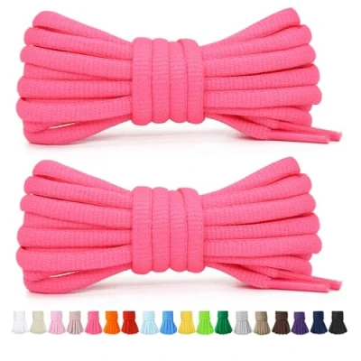 Abbildung von Stepace 2 Paar Runde Schnürsenkel für Turnschuhe 60cm 200cm Länge 18 farbige Rosa 120cm