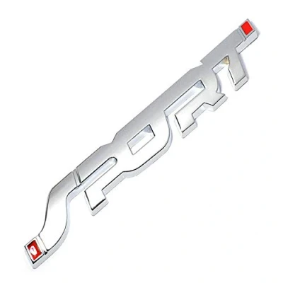 Abbildung von Peowuieu Sport Logo Emblem Auto Kofferraum KotflüGel Abzeichen 3D Aufkleber Metall ZubehöR Silber
