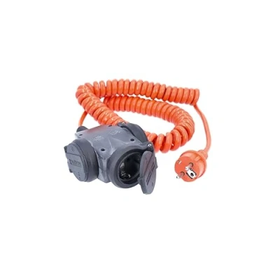 Abbildung von AS SCHWABE Schutzkontakt Spiralkabel 3fach Orange (70414)