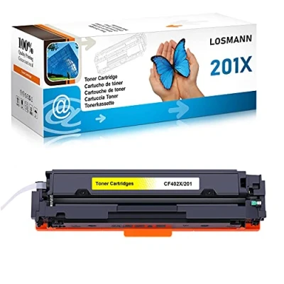 Abbildung von LOSMANN 1x Toner Kompatibel für HP CF402X 201X CF402A 201A Color Laserjet Pro M252dn M252dw M252n M270 Series M274dn M274n MFP M277c6 M277dw M277n Gelb 2.300 Seiten