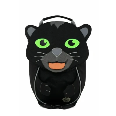 Abbildung von Affenzahn Kleiner Freund Kindergarten Rucksack für 1 3 Jährige Ergonomisch Reflektierend Ziehzunge mit Namensschild Panther Schwarz