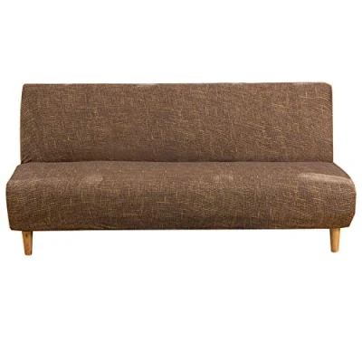 Abbildung von Mingfuxin Armloser Sofabezug, Stretch Sofabezug ohne Arm, 3 Sitzer, Spandex Futon Schonbezug rutschfest Elastischer, vollständig zusammenklappbarer Couch Sofaschutz für Schlafsofa Armlehnen