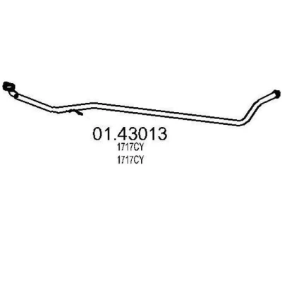 Abbildung von MTS 01.43013 Abgasrohr 2320 vorne für Mittelschalldämpfer CITROËN: C1 I, PEUGEOT: 107 Schrägheck, TOYOTA: Aygo