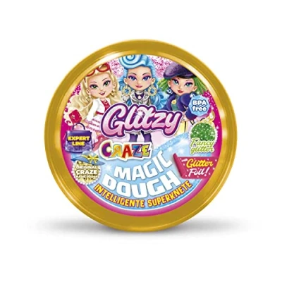 Abbildung von MAGIC DOUGH Expert Glitzy Knete Set Intelligente , 70g Dose Kinderknete mit Glitzereffekt Knetmasse Glitzer magische ab 2 jahre