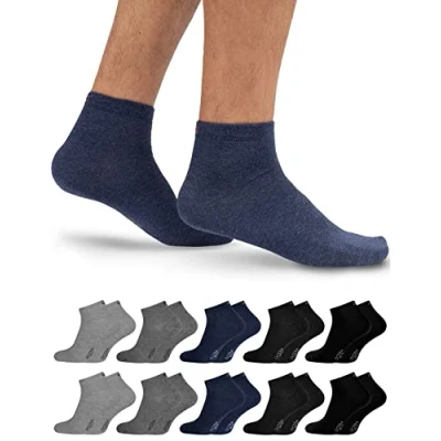 Abbildung von OCERA 10 Paar Kurzschaft Socken für Damen &amp; Herren (unisex) in verschiedenen Farben Grau Mix 43/46