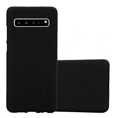 Abbildung von Cadorabo Hülle kompatibel mit Samsung Galaxy S10 5G Schutzhülle TPU Silikon Case Frost Design Slim Kratzfest Weiche Gummi Rundumschutz für in Schwarz
