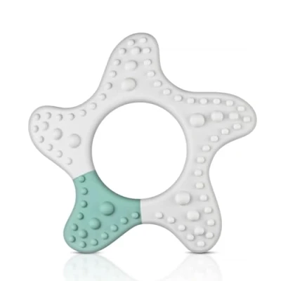 Abbildung von reer Massage Beißring Stern Unterstützung beim Zahnen Baby Beissring Teether Greifling frei von PVC &amp; BPA