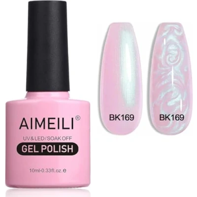 Abbildung von AIMEILI Gel Nagellack Pearl Effekt, Transparent Shimmer Glänzend Glitzer UV LED Soak Off Polish (169) 10ml
