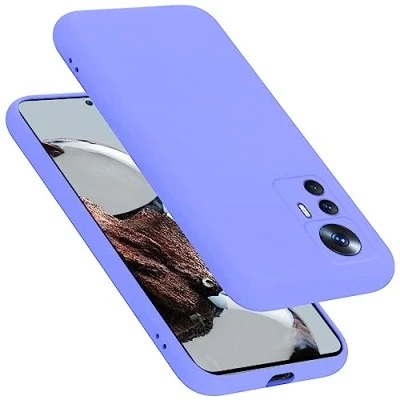 Abbildung von Cadorabo Hülle kompatibel mit Xiaomi 12T / PRO Silikon Handyhülle für Case aus flüssigem Kratzfeste und stoßfeste dünne TPU Schutzhülle Liquid HELL LILA