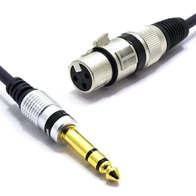 Abbildung von VITALCO XLR Buchse auf 6,3mm Stereo Klinke Kabel 3m Mikrofonkabel 3 Polig 6.3 TRS Klinkenstecker Adapter
