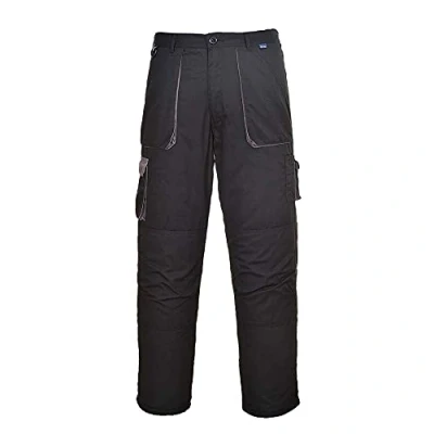 Abbildung von Portwest Texo Kontrast Hose, Größe: XL, Farbe: Schwarz, TX11BKRXL
