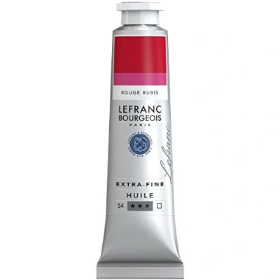 Abbildung von Lefranc Bourgeois 405063 extra feine Ölfarbe in Künstlerqualität aus hochwertigen Pigmenten, lebendige Farben, hohe Lichtechtheit, 40ml Tube Rubinrot