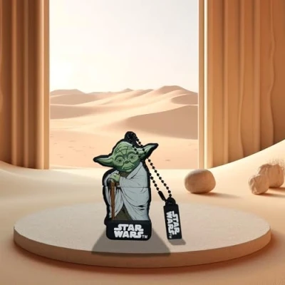 Abbildung von Wondee Star Wars Geschenk, USB Stick, 32 GB, Yoda mit Anhänger, Originelles Frikis Disney Gadgets