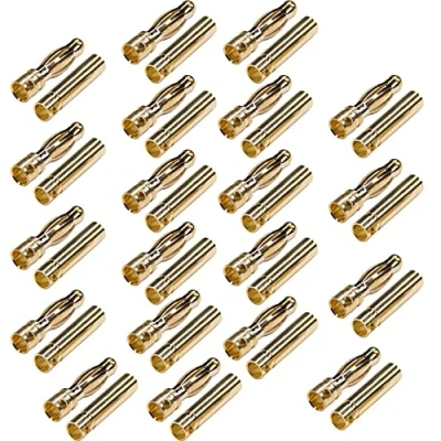 Abbildung von Boladge 20 Paar Vergoldete 4.0mm 4mm Bullet Männlich und Buchse Bananenstecker Rundstecker for RC Brushless Motor ESC