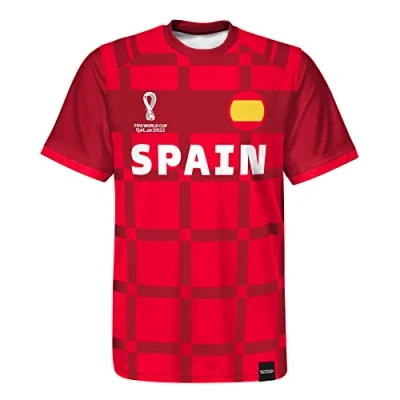 Abbildung von FIFA Herren Offizielle Weltmeisterschaft 2022 Classic Short Sleeve Spanien T Shirt, Rot, XXL