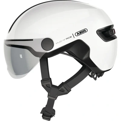 Abbildung von Abus Hud Y Ace shiny white Fahrradhelm LED &amp; Visier