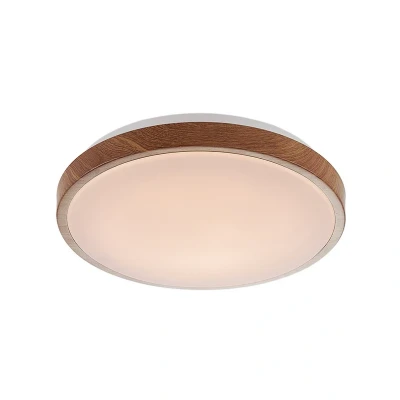 Abbildung von Lindby LED Deckenleuchte Mendosa, Leuchtmittel fest verbaut, warmweiß, Modern, Eisen, Acryl, holz hell, weiß, 1 flammig, inkl.