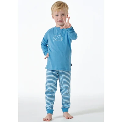 Abbildung von Schiesser Natural LOVE Pyjama für Kinder, Größe: 116, Blau
