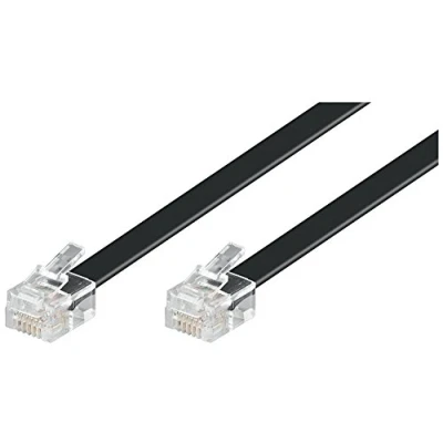 Abbildung von Goobay 50322 Modularanschlusskabel 6 Meter, Schwarz RJ12 Stecker (6P6C) auf