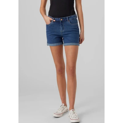 Abbildung von Vero Moda Vmluna FOLD MIX Jeans Shorts, Damen, Größe: Large, Medium blue denim
