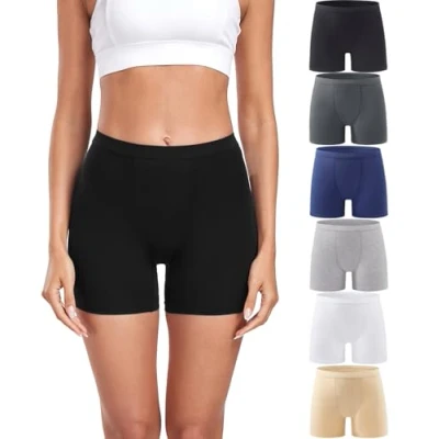 Abbildung von wirarpa Damen Panties Boxershorts Radlerhose Kurze Modal Unterhose für unter Kleider 6er Pack Mehrfarbig Größe S